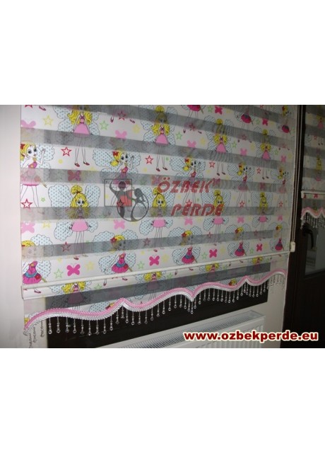Peri Baskılı Zebra Perde  